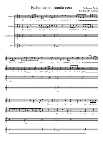 Guillaume Dufay - Balsamus et munda cera